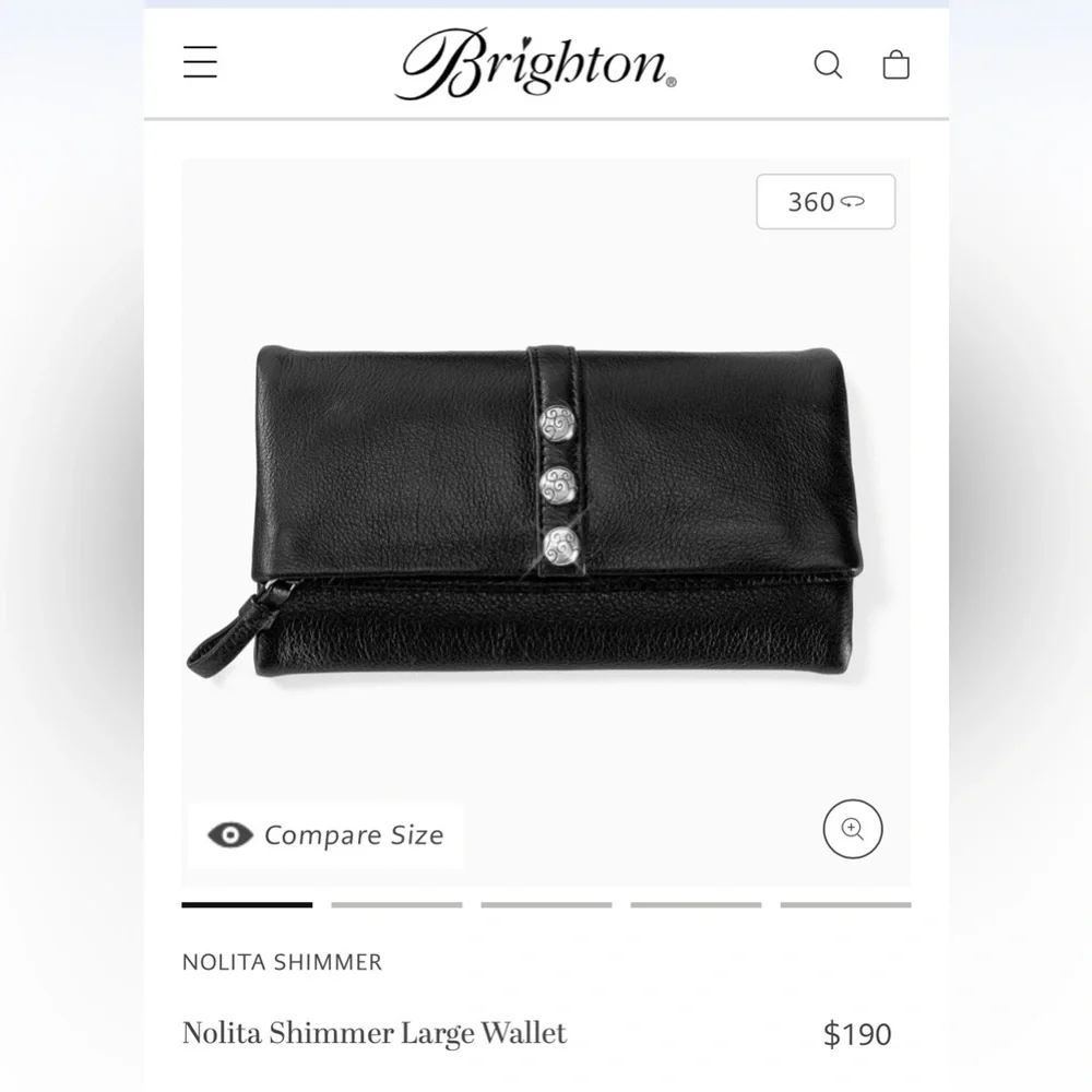 Brighton black soft leather tri fold wallet EUC - Picture 3 of 9